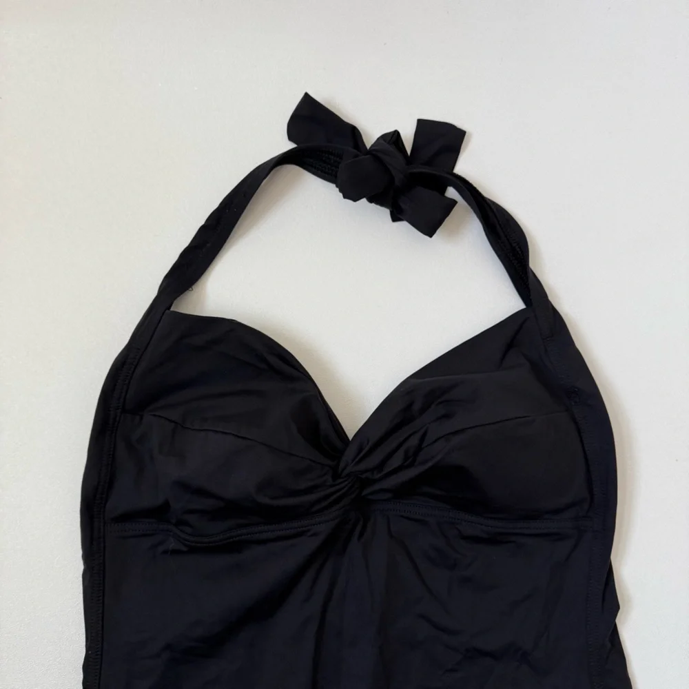 Tommy Bahama One Piece Black Bathing Suit Halter Top Style Womens Size 10